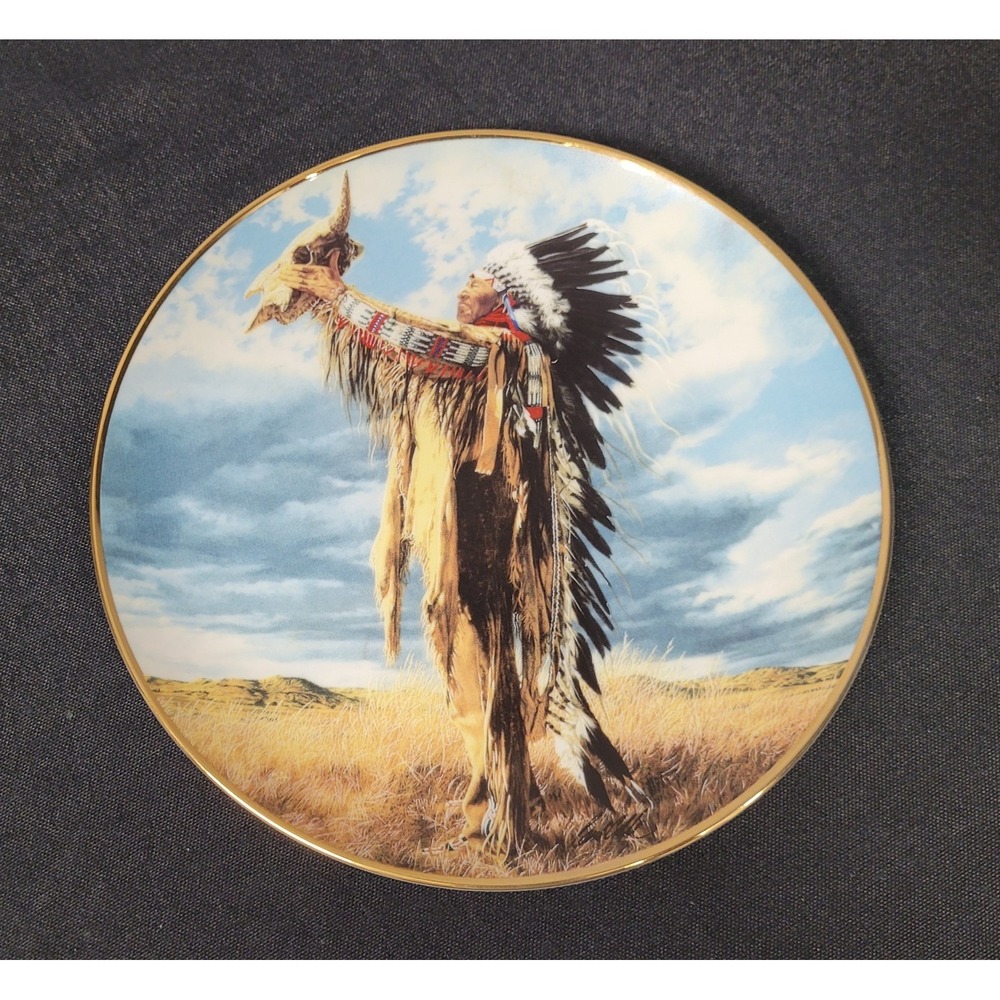 Franklin Mint "Prayer to the Great Spirit" Collector Plate Paul Calle VTG 1991